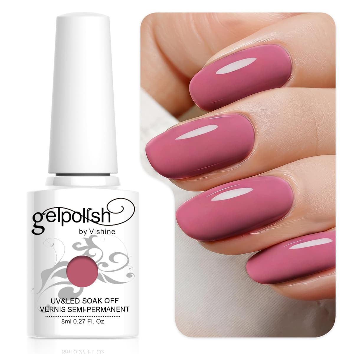 Vishine 15ml Semipermanente Esmalte de uñas en gel Soak-off UV LED Manicure Barniz Geles DIY Salon Neon Pink # 2039 — view 23