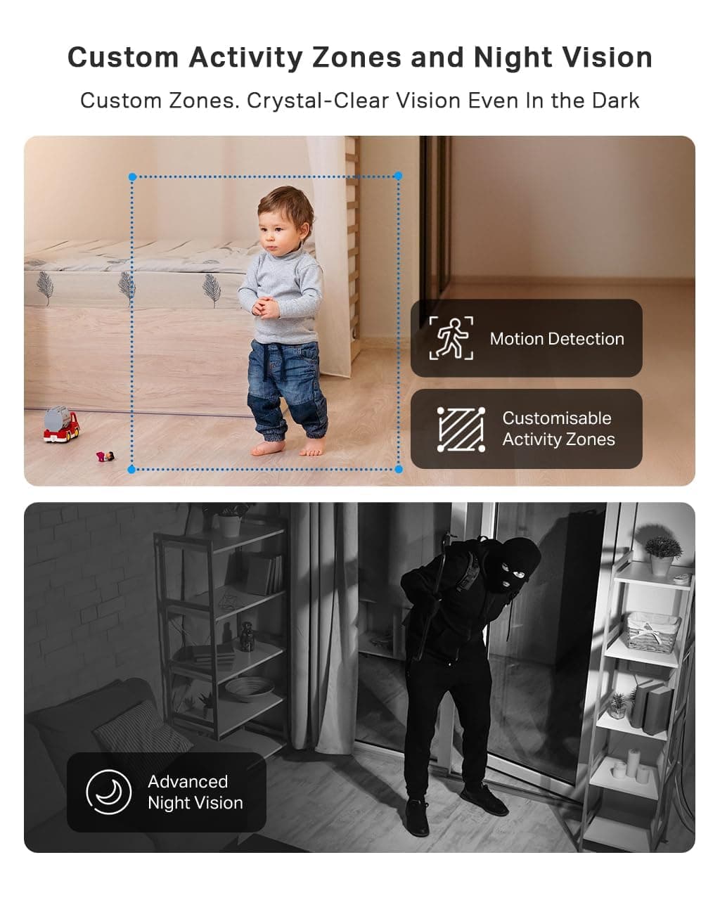 Tapo TC70 Pan/Tilt Indoor Camera House Security Camera, Dog Camera, No Monthly Fee, AI Detection, WiFi Camera, Baby Camera Monitor, 1080p Full HD, 360° View, Night Vision, Works with Alexa & Google — view 4