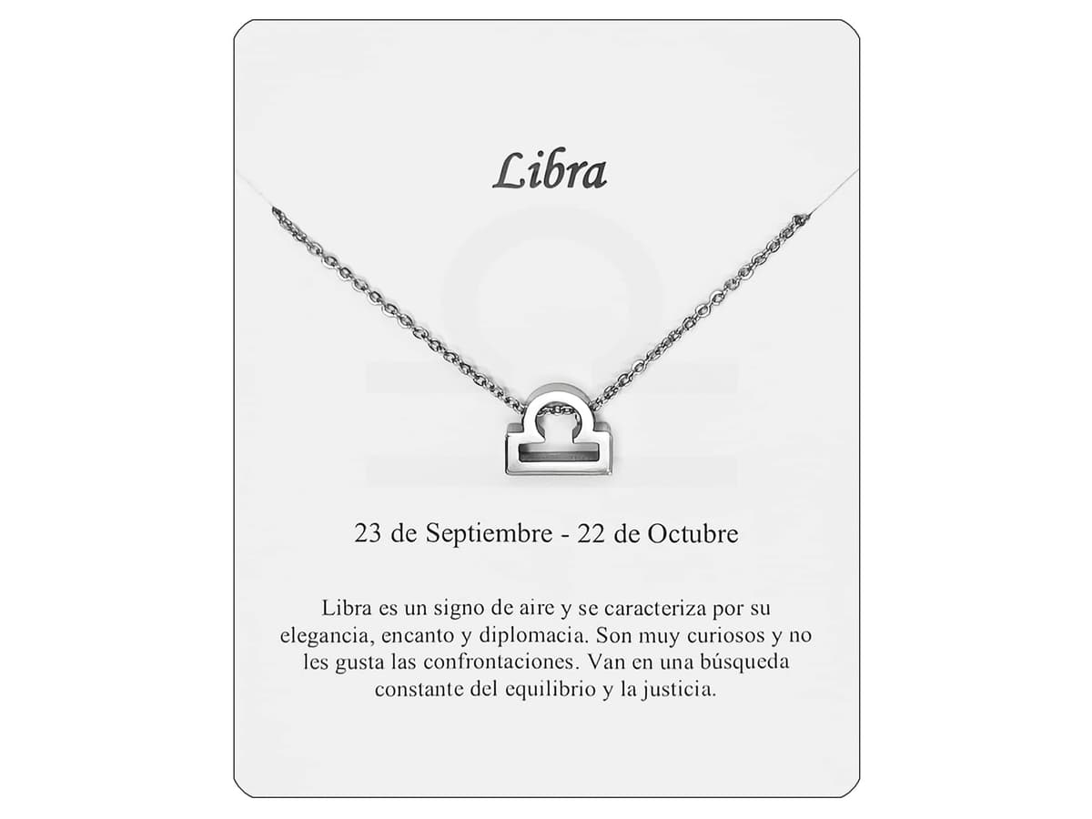 Collar Signo Zodiaco Acero Inoxidable hermosa Tarjeta Significado Signo Zodiacal Colgante Horóscopo Para mujer Regalo Cumpleaños — view 17