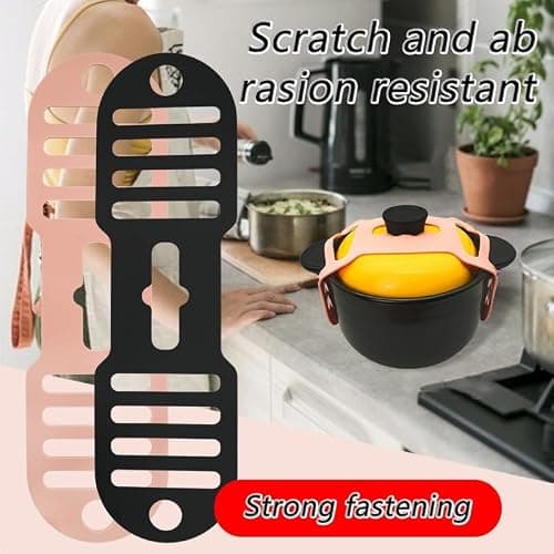 Silicone Lid Lock Strap for Crockpot Slow Cooker (6/7/8 Quart) - Universal Rubber Band Secure Lid Holder | Heat-Resistant, No-Spill Design Transport Accessories(Black) — view 3