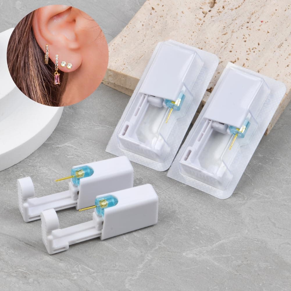 Aucuu Pistolas Desechables para Perforar Orejas, Desechables Herramienta Autoperforante Indolora con Pendientes de Acero Inoxidable, Seguro y Estéril, para Niñas, Mujeres y Hombres — view 4