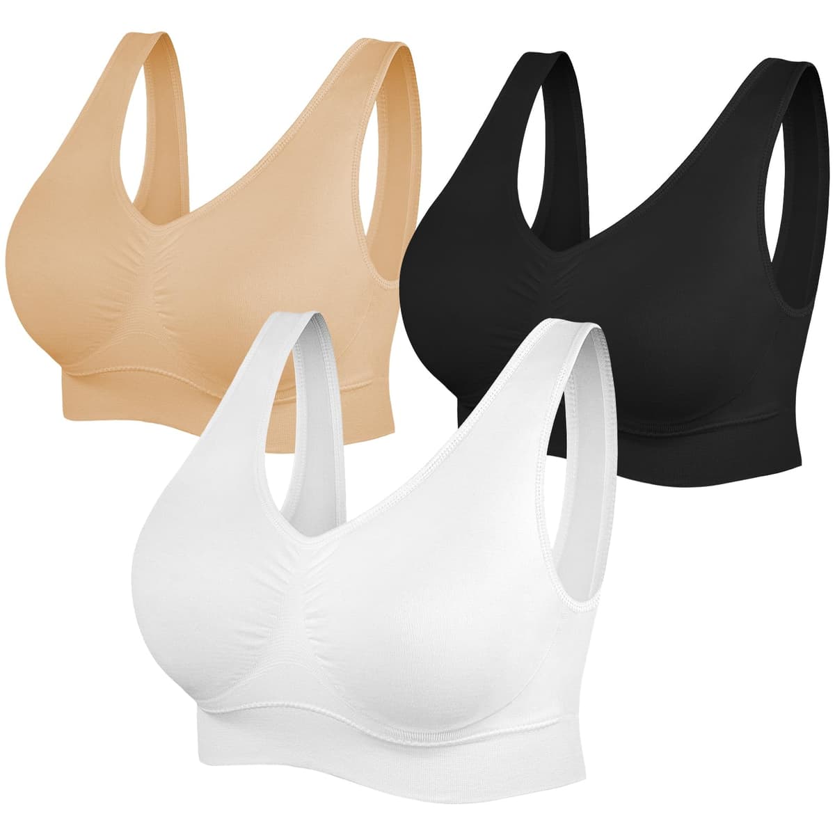 SIMIYA Super Comfort Bra, Womens Sports Bras Removable Pads Plus Size Sleep Bras for Girls in Yoga Bralette Leisure Stretch Crop Tops Vest — view 16