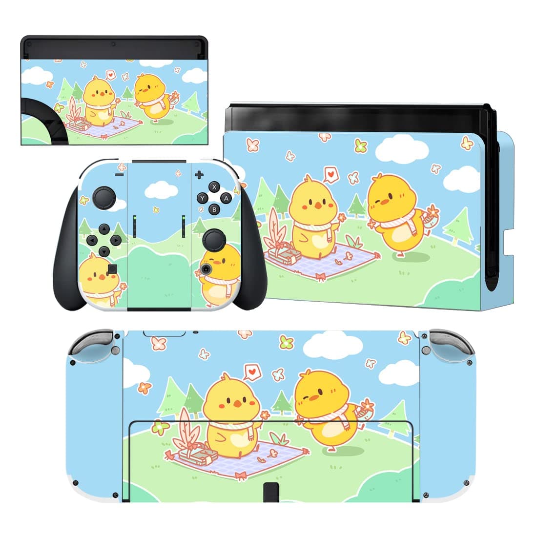 playvital Full Set Protective Stickers for Nintendo Switch OLED Model, Customized Vinyl Decal Skins for Switch OLED Console & Joycon & Dock & Grip - Nebula Galaxy — view 20