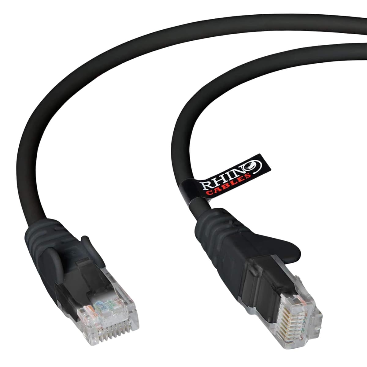 rhinocables CAT 6 High-Speed Gigabit Ethernet Cable - Patch Network Lead for LAN| Snagless UTP With LSZH Jacket | RJ45 Connector - Internet, Router, Modem, Smart TV, PC & More (5m, Black, Pack of 1)
