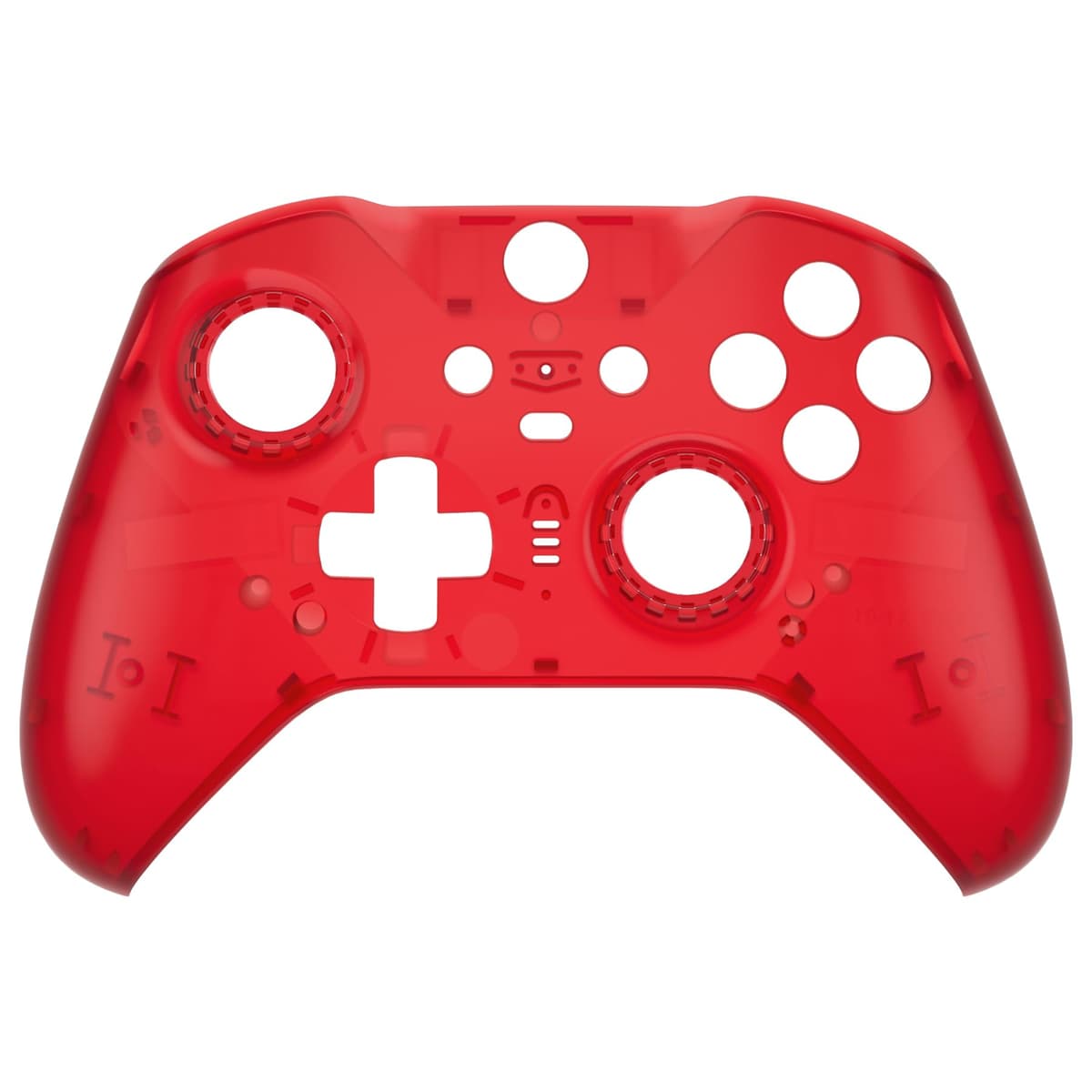 eXtremeRate Clear Red Replacement Faceplate Cover for Xbox One Elite Controller Series 2 (Model 1797), Custom DIY Front Housing Shell Case & Accent Rings for Xbox Elite Series 2 Core Controller — view 3