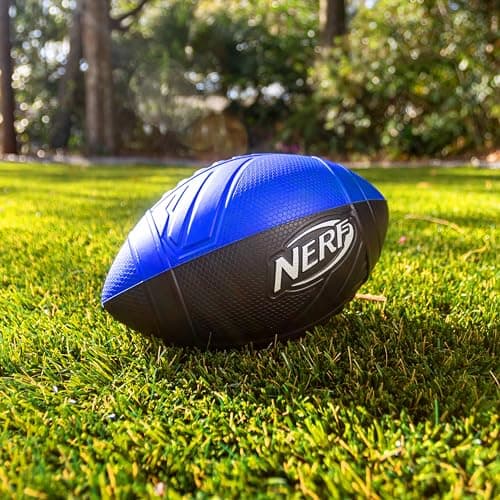 NERF Kids Foam Football - Pro Grip Youth Soft Foam Ball - Indoor + Outdoor - Small NERF Foam Football - 9" Inch Youth Sized Ball - Blue + Black — view 3