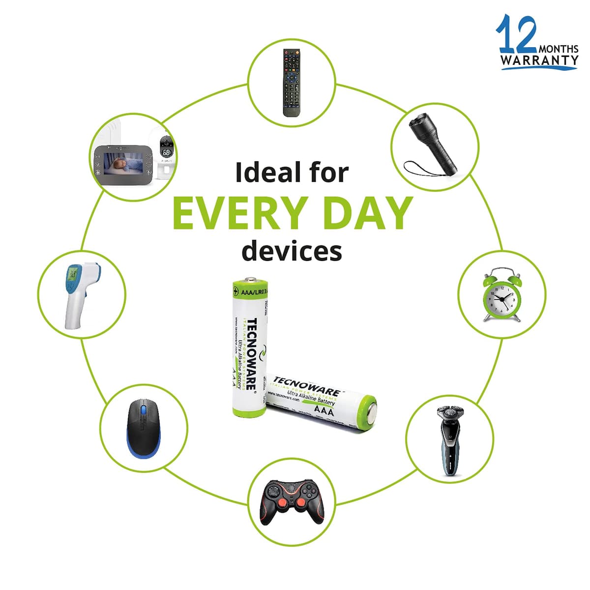 Tecnoware Power Systems - Pilas Alcalinas AAA, paquete de 40, 1,5V, Energía Duradera para Juguetes y Mandos, Protección Antifugas, Ecológicas con Embalaje Reciclable, AAA — view 4