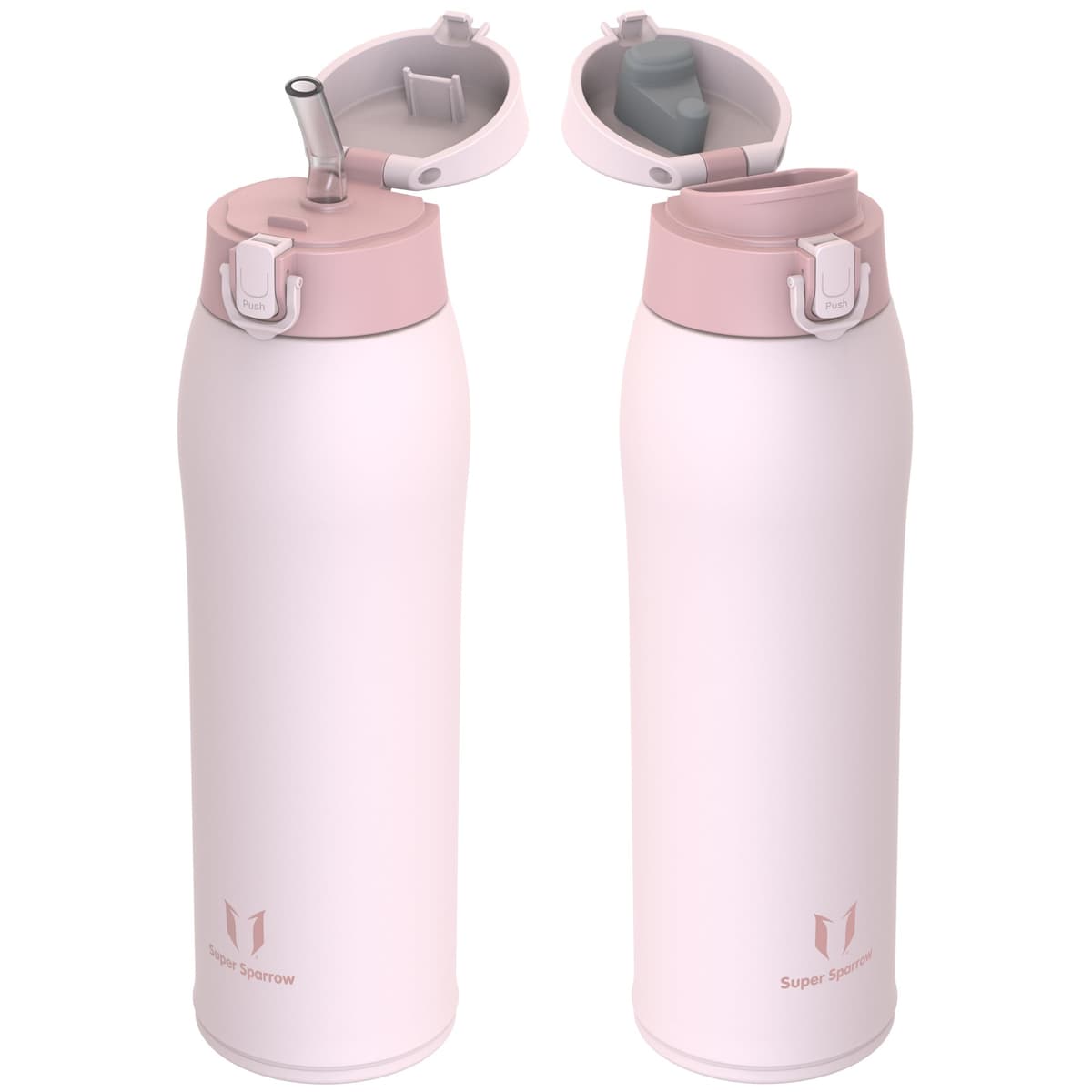 Super Sparrow Insulated Water Bottle - Travel Mug - 500ml, 750ml，950ml - Stainless Steel Water Bottles - BPA Free - Leakproof Metal Bottles - Includes 2 Lids, Straw Lid & Spout Lid — view 34