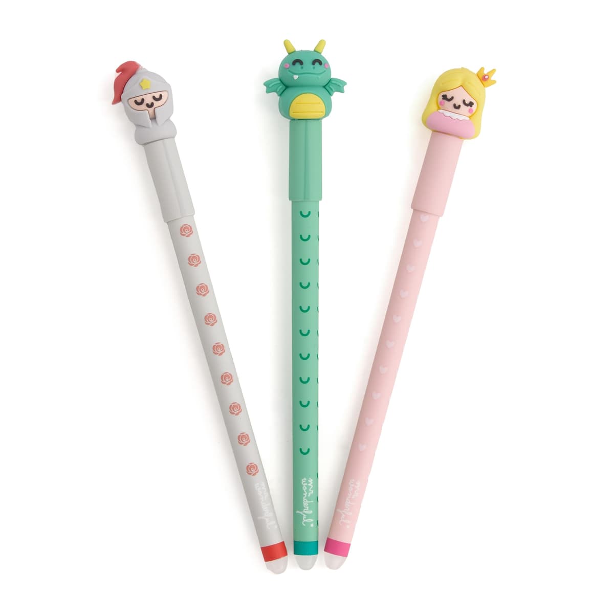 Mr. Wonderful - Set de 3 bolis borrables para escribir historias memorables - Relacionados con la festividad de San Jorge Día del Libro
