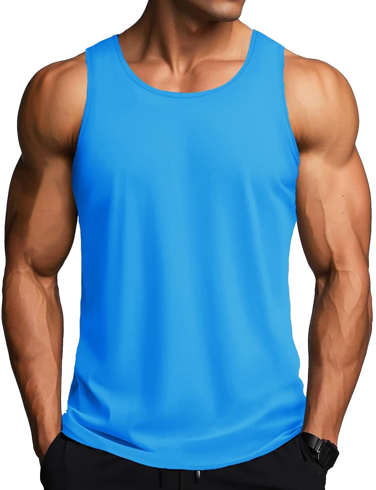 MAGCOMSEN Camiseta Tirantes Hombre Running Entrenamiento Deportiva Ropa Gimnasio Chaleco Secado Rápido UPF 50+ Camiseta sin Mangas para Hombre — view 15