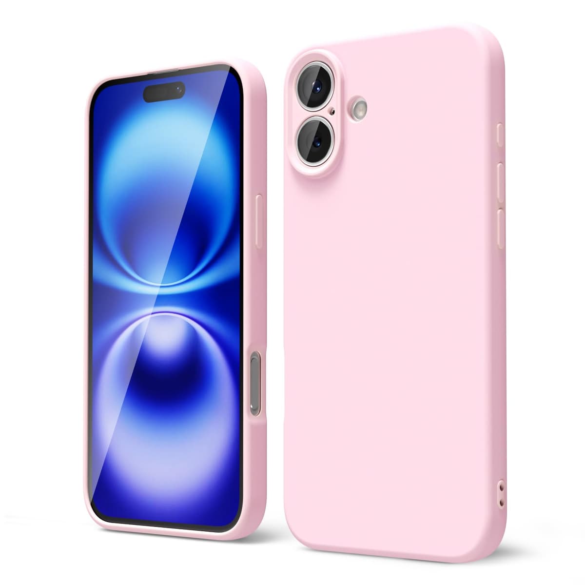 oakxco for iPhone 17 Pro Max Phone Case Liquid Silicone, Cute Thin Slim Grip Soft Rubber Gel for Women Men, Smooth Matte TPU Plain Solid Color Girly Simple Case with Camera Cover, Light Pink — view 1468