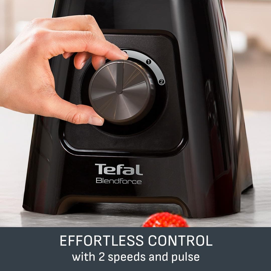 Tefal Blendforce II Blender, 2L Plastic Jug, 1.25L Effective Capacity, 600W, 4 Removable Stainless Steel Blades, Smoothie, Ice Crush, 2 Speeds + Pulse, Kitchen Shakes Maker, Black, BL420840 — view 8