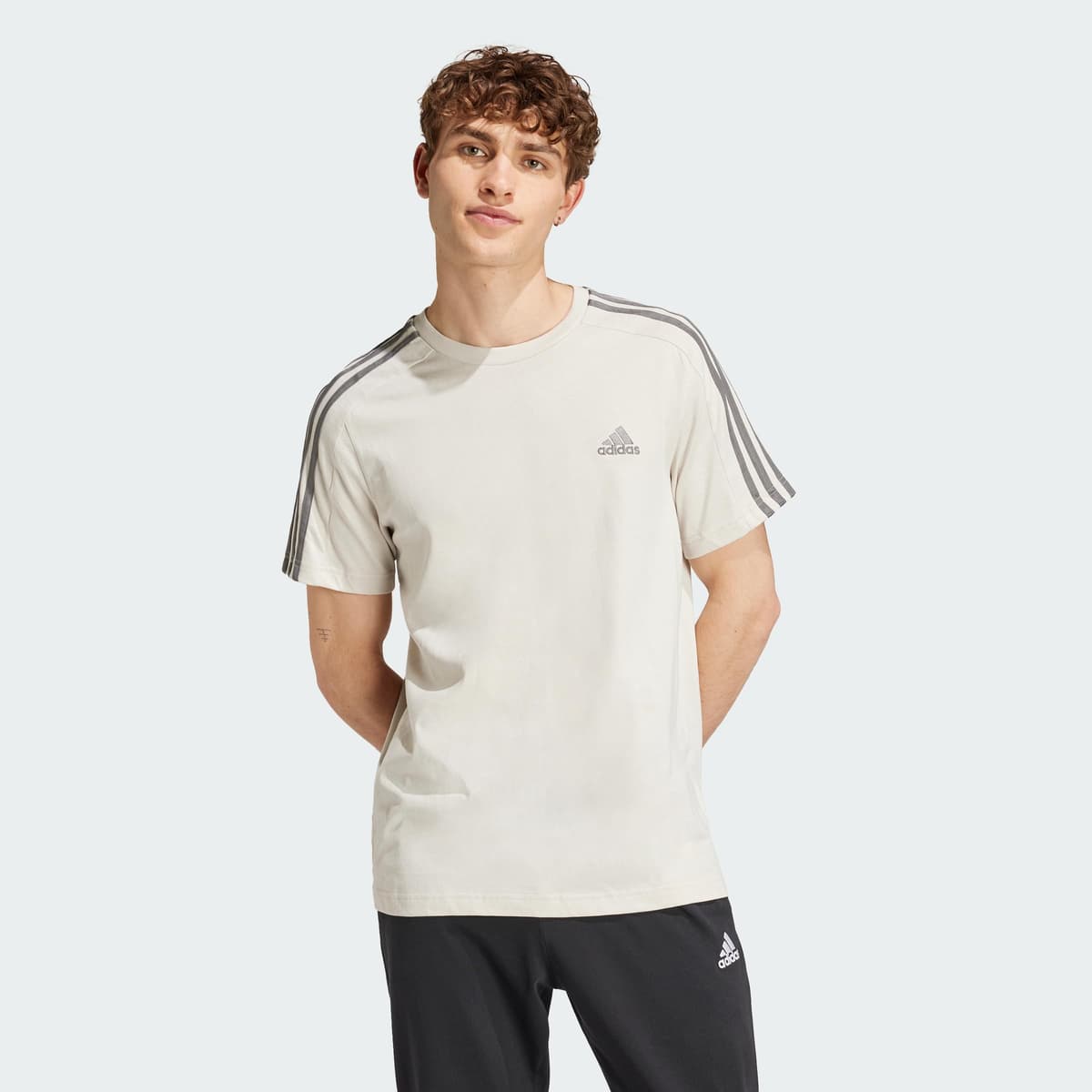 adidas Essentials Single Jersey 3-Stripes tee Camiseta de Manga Corta Hombre (Pack de 1) — view 30