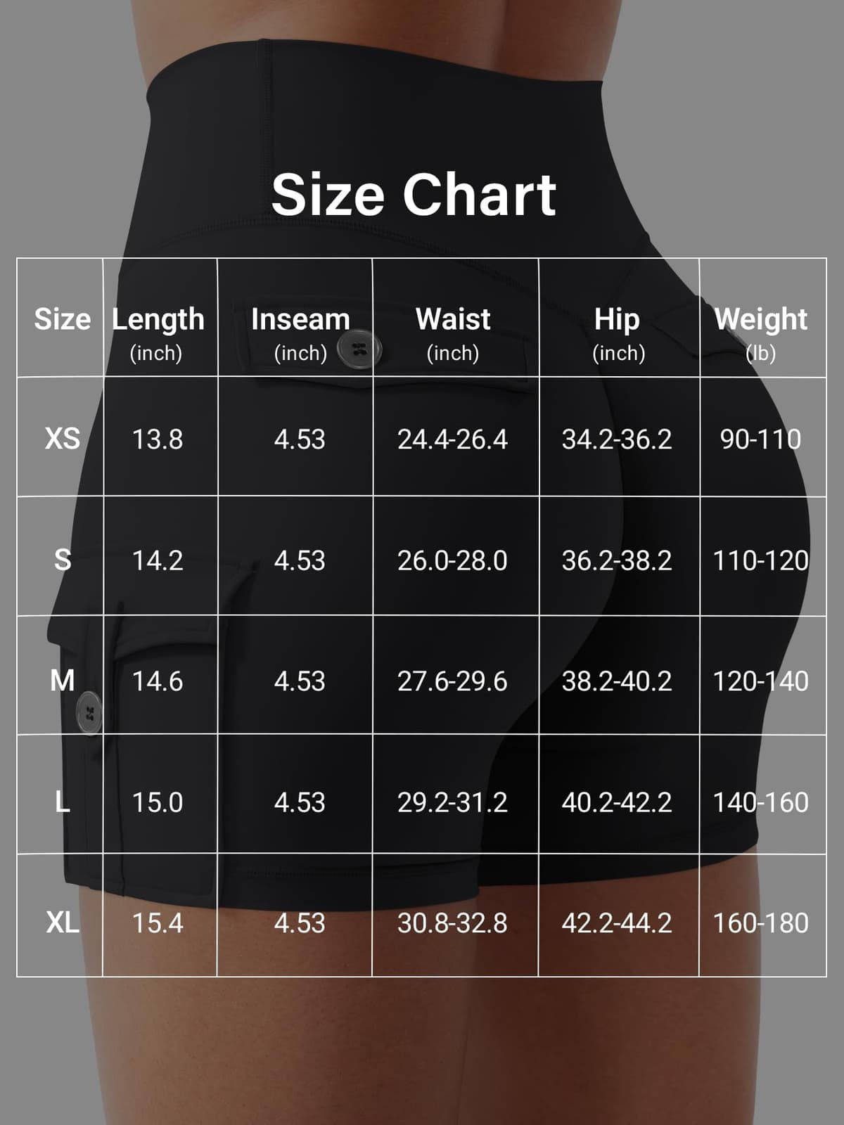 CoreFlex - Pantalones cortos de entrenamiento para mujer con bolsillos tipo cargo, cintura oculta, entrepierna de 3.6 pulgadas, 4.5 pulgadas, sin costura frontal — view 8