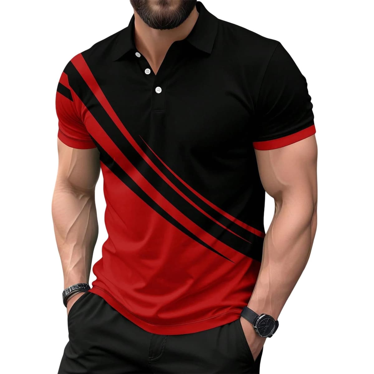 Polo Hombre Manga con Bolsillo en el Pecho Golf Polo Transpirable de Secado Rápido Poloshirt Deporte Hombre Slim Fit Tshirt Verano Camisa Hombre