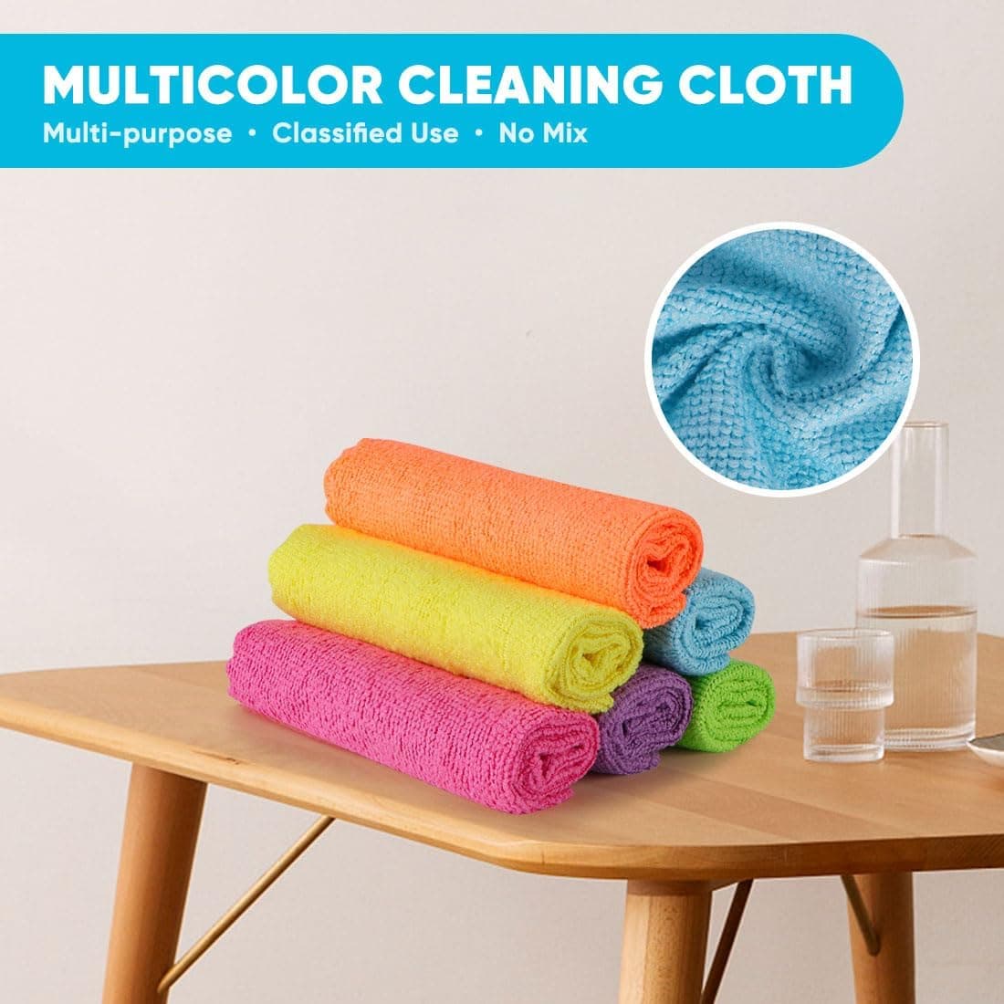 Orighty Paños de Limpieza de Microfibra, 24 paquetesAltamente absorbentes, sin pelusasMultiusos, potentes paños de Limpieza para el hogar, la Cocina y el Cuidado del Coche Multicolor 24 piezas — view 3