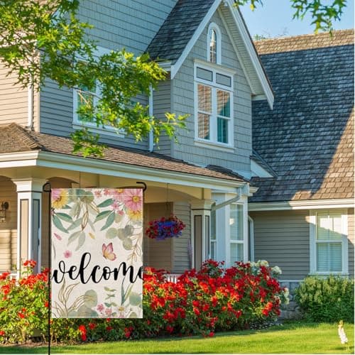 wyooxoo Spring Summer Hello Sunshine Garden Flag 12x18 Inch Double Sided Seasonal Floral Garden Flag Outside Burlap Farmhouse Small Yard Flag — view 4