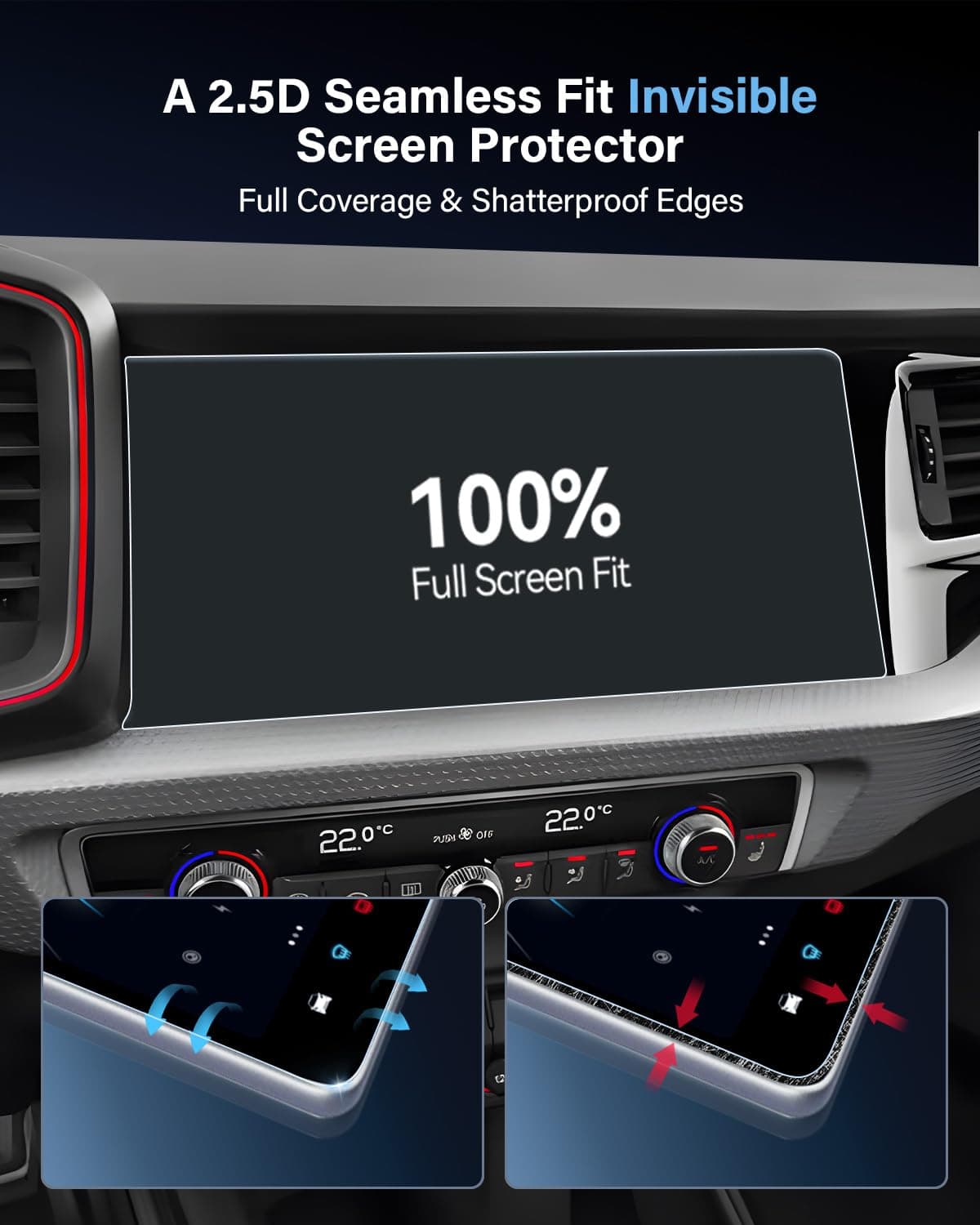 [2 unidades 25,6 cm Nano Protector de pantalla para Audi A1 GB 2019-2023 2024 2025, Nano Protector de pantalla para nuevo Audi A1 GB con tecnología antihuellas] — view 3