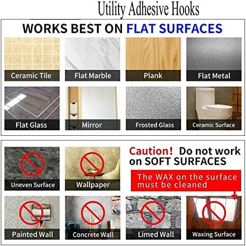 Jwxstore 24 Pack Wall Hooks for Hanging 33lb(Max) Heavy Duty Self Adhesive Hooks Transparent Waterproof Sticky Hooks for Keys Bathroom Shower Outdoor Kitchen Door Home Improvement Utility Hooks — view 4