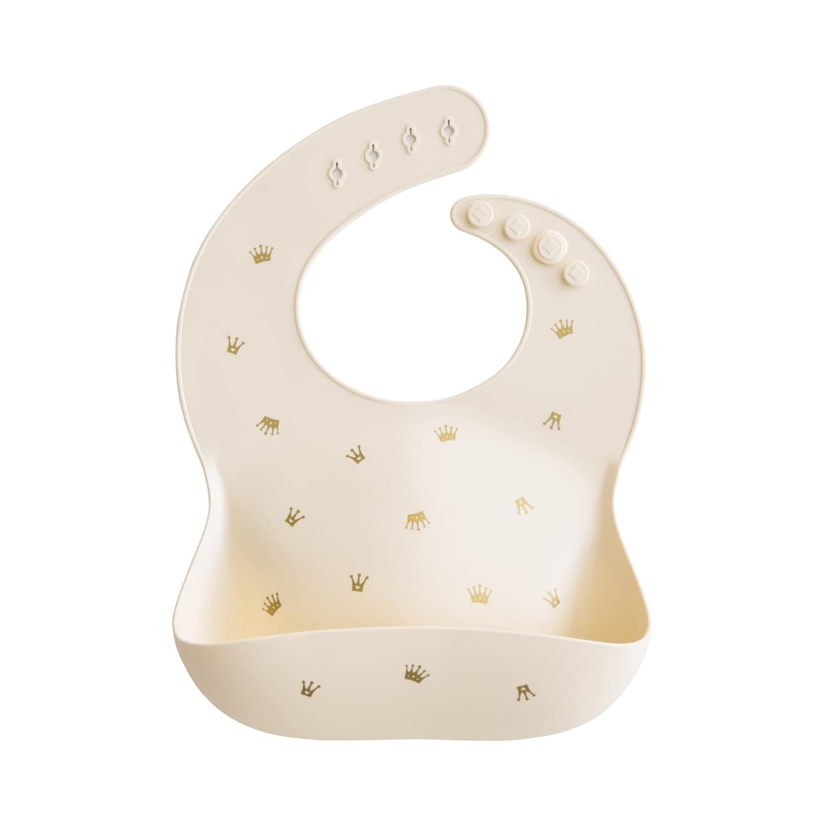 Mushie Baby Silicone Bib | Adjustable Fit Waterproof Bibs | Easy Wipe Baby Feeding Bibs | 4 Adjustable Sizes with Deep Front Pockets | 100% BPA and Phthalate Free