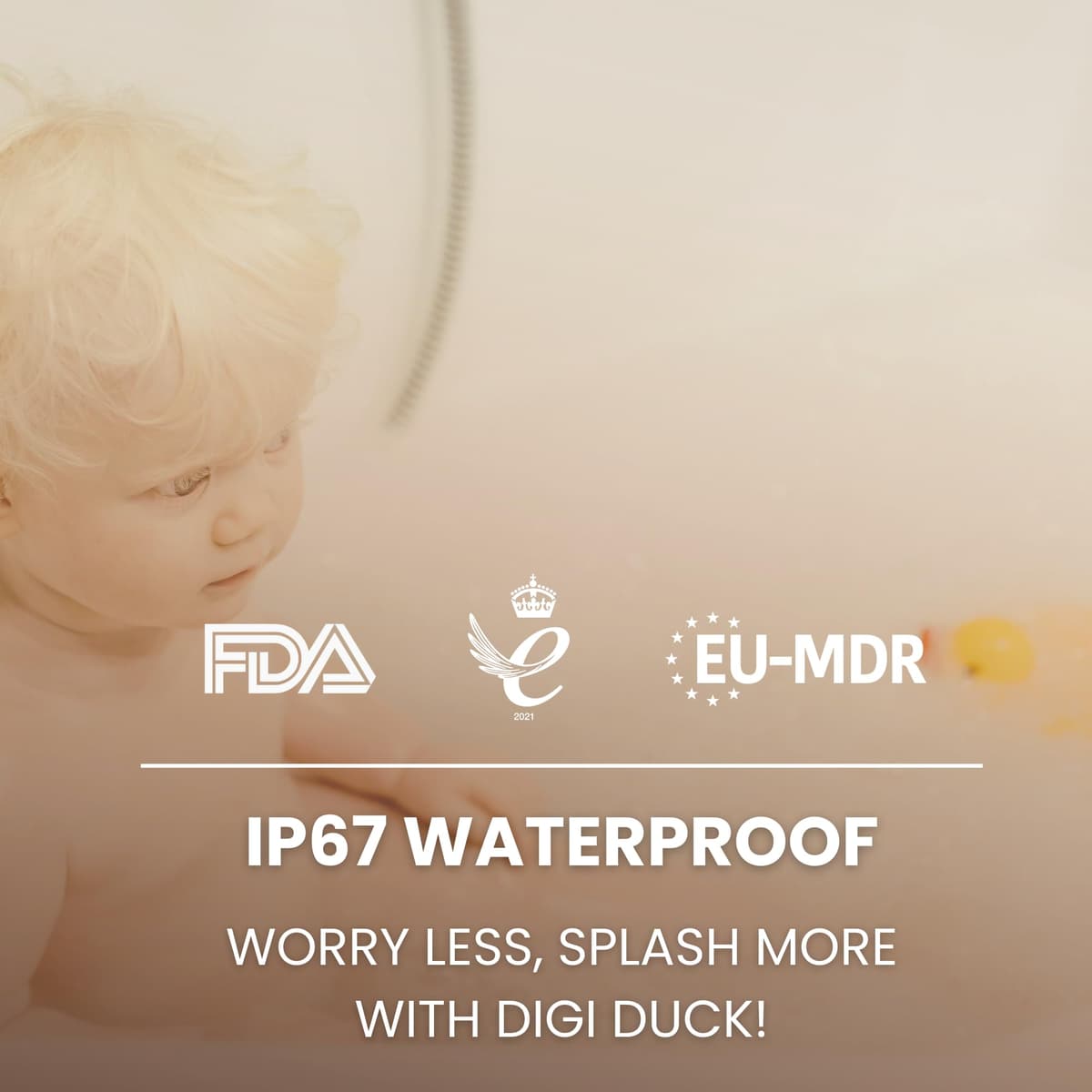 TensCare Digi Duckling Digital Water LCD Thermometer and Baby Bath Time Toy, yellow , Pack of 1 — view 3