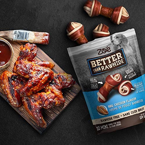 Zoë Better than Rawhide Bones for dogs, Mini, BBQ Chicken Flavor, (8.2 oz), 234 g (Pack of 1) — view 4