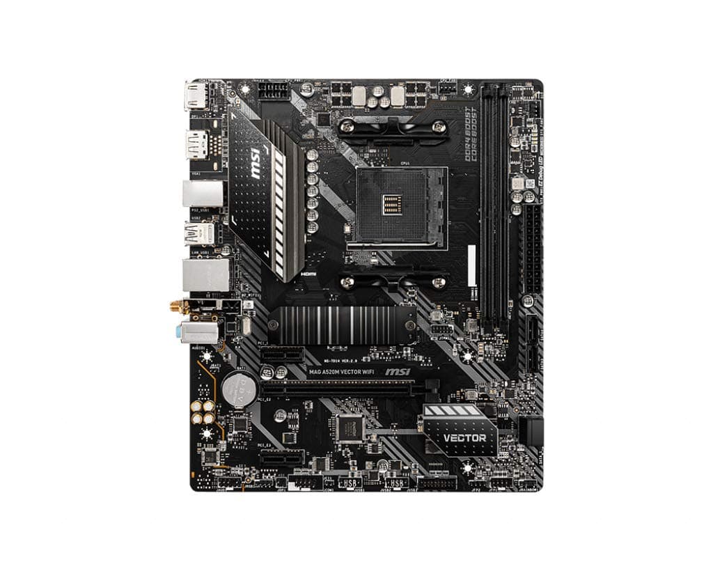 MSI B550M PRO-VDH WIFI Motherboard M-ATX - Supports AMD Ryzen 5000 Series Processors, AM4, DDR4 Boost (4400MHz/OC), 1 x PCIe 4.0 x16, 3 x PCIe 3.0 x16, 1 x M.2 Gen4, 1 x M.2 Gen3, Gigabit LAN, Wi-Fi 6 — view 7
