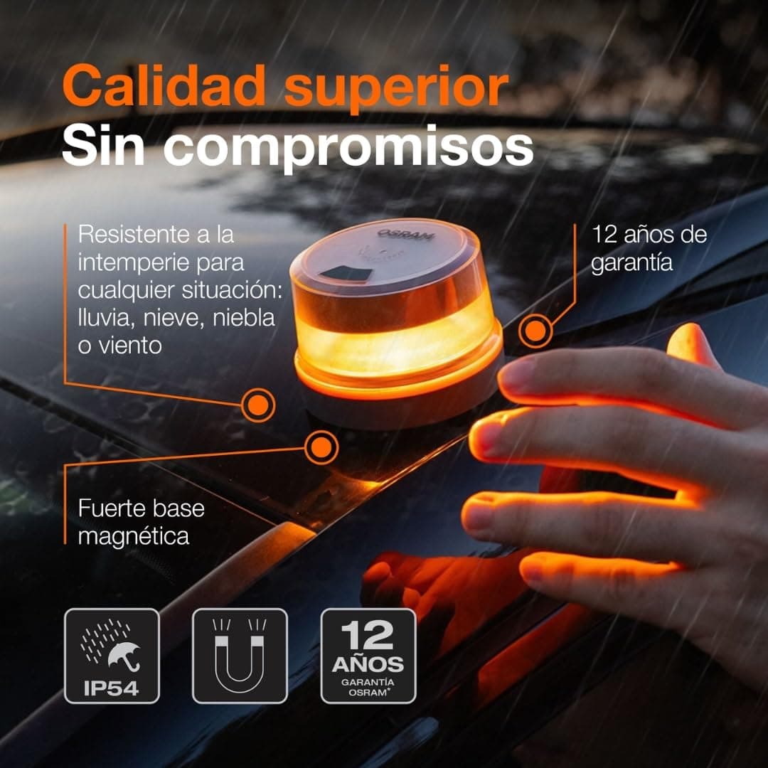 OSRAM LEDguardian Road Flare Signal V16 IoT, luz de Advertencia LED certificada DGT 3.0, Uso obligatorio en España, 1900K, localización en Tiempo Real — view 6