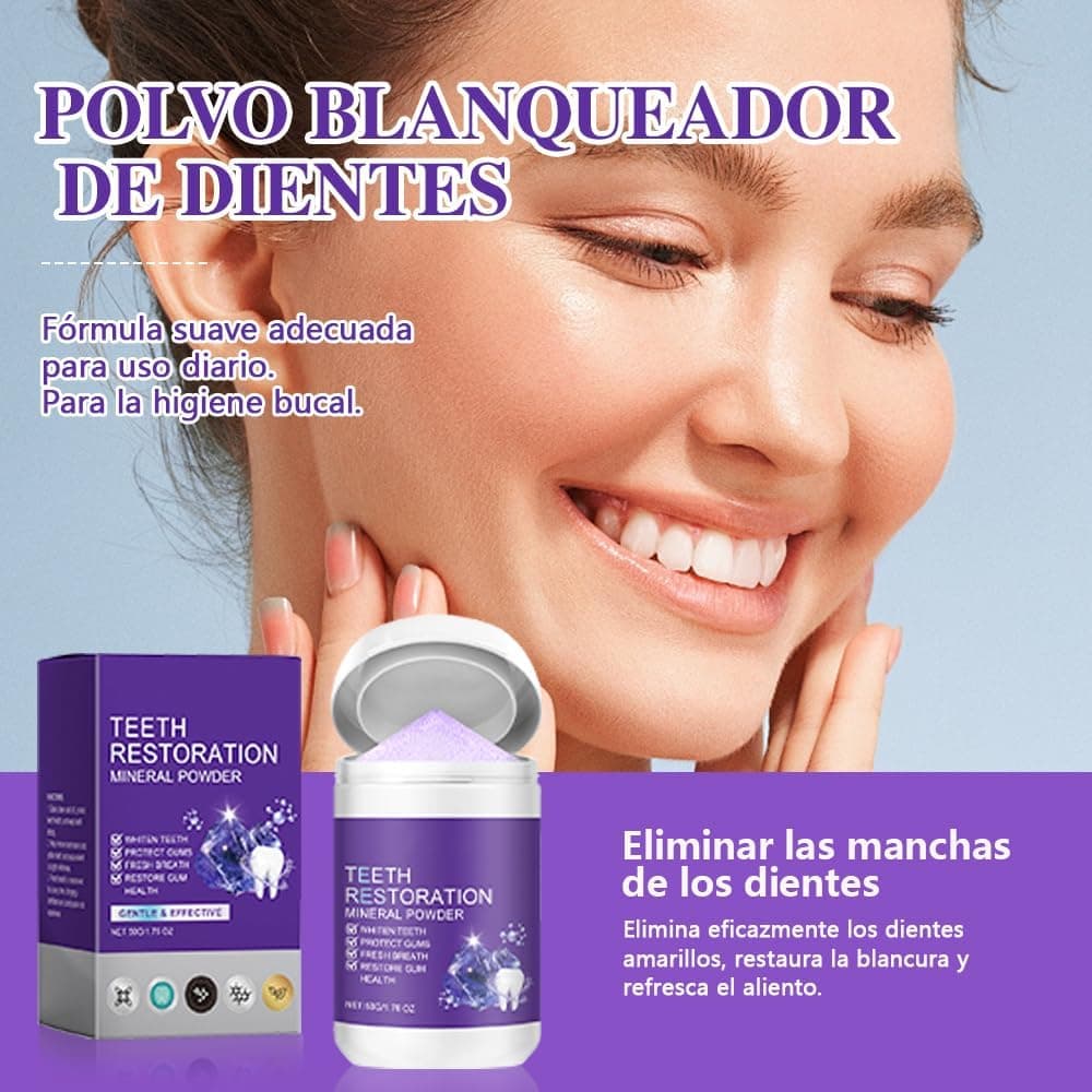Professional Teeth Whitener Powder | Removes Years of Coffee & Tobacco Stains | Gentle Formula for Sensitive Teeth | Obsessive Whitening for Radiant Smile & Fresh Breath — view 2