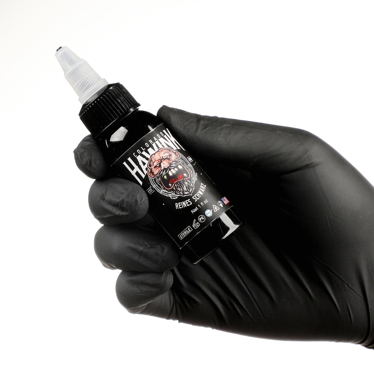 HAWINK Tinta de Tatuaje Profesional Negro Puro 1 Botella con 1oz (30ml) Pure Black Ink TI203DE-30-001 — view 4