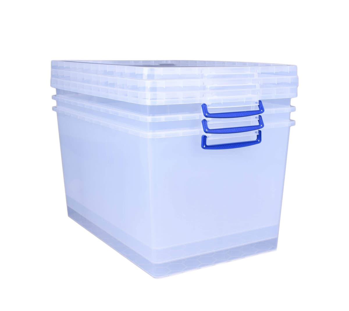 Really Useful Box Nestable Plastic Storage 83 Litre Clear (Pack of 3) — view 2