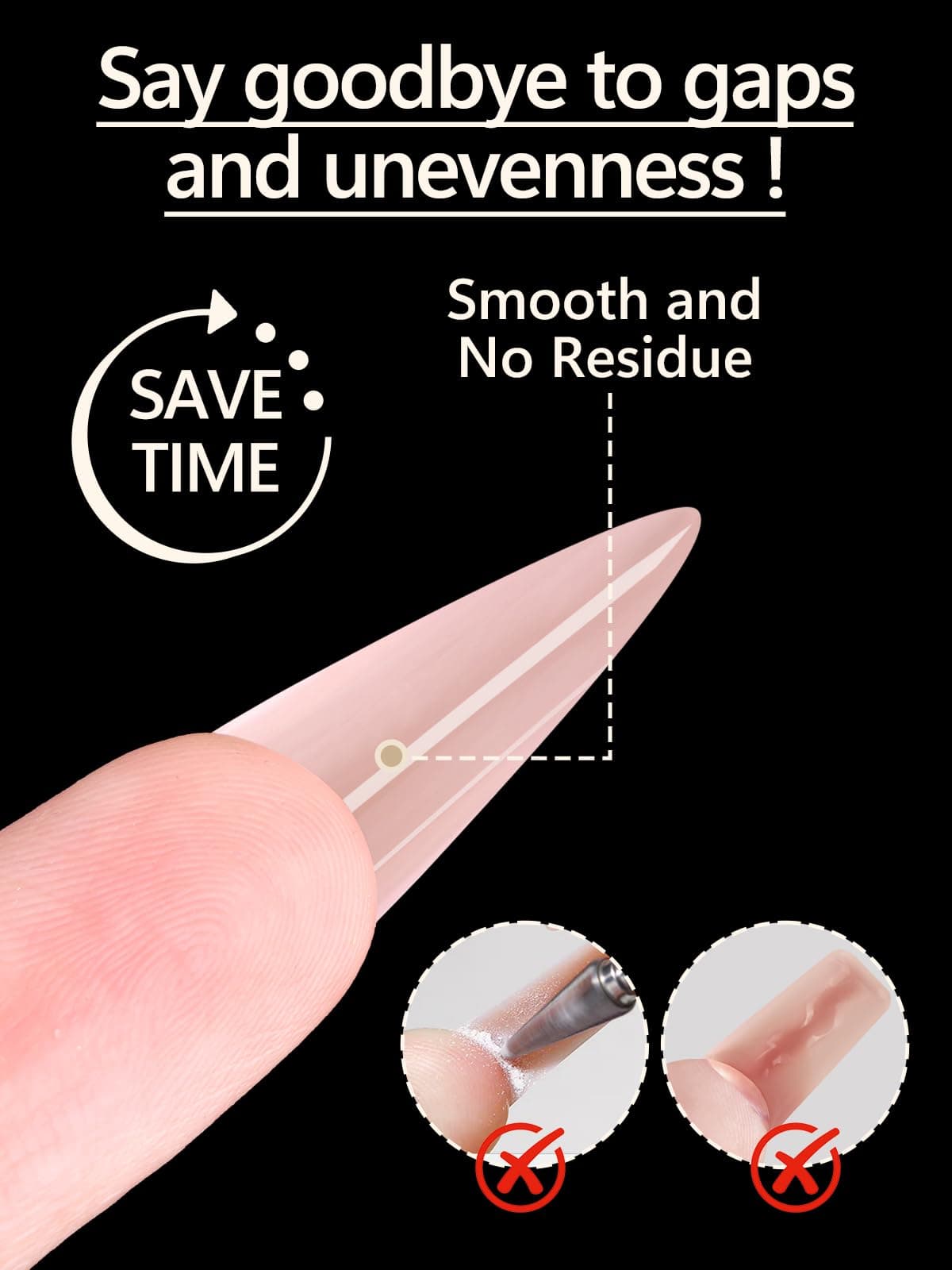 EBANKU 280PCS Sandwich Moldes Uñas, Transparent Top & Bottom Dual Nail Forms Stiletto Moldes Polygel Acrilicas Uñas Postizas para Herramientas de Manicura de Extensión — view 4