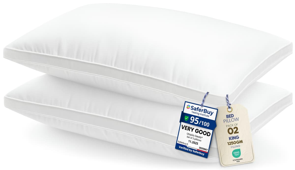 Utopia Bedding Pillows 2 Pack King Size, (Navy) Luxury Hotel Quality Pillows, Brushed Fabric, Bed Pillow for Back, Stomach or Side Sleepers - 20 x 36 inch / 50 x 90 cm — view 18
