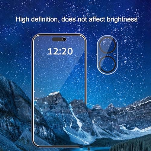 Ailun 3 Pack Privacy Screen Protector for iPhone 17 [6.3 inch]+ 3 Pack Camera Lens Protector with Installation Frame,Dynamic Island Compatible,Anti Spy Tempered Glass[9H Hardness]-HD — view 2