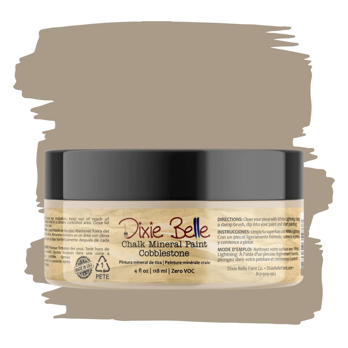 Dixie Belle Paint Company Chalk Finish Furniture Paint - Caviar (32oz) - Matte Black Chic Chalk Mineral DIY Furniture Paint — view 361