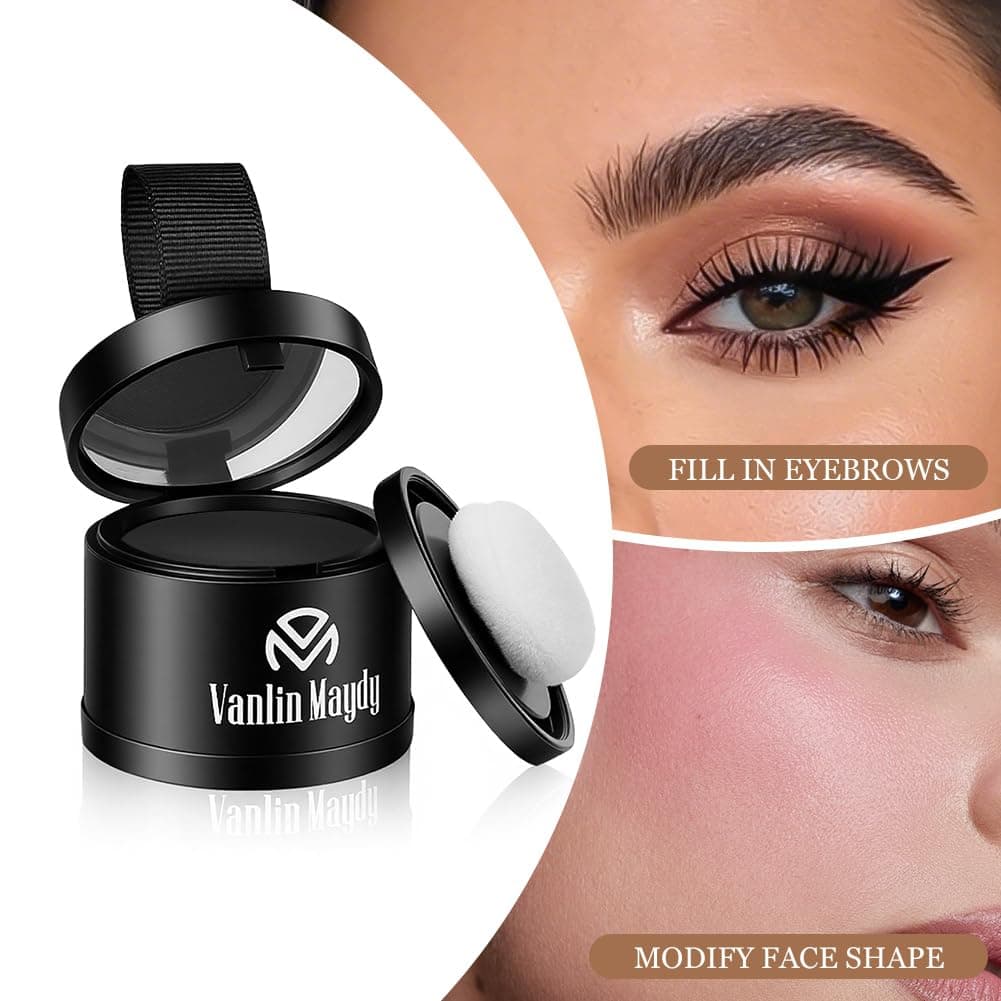 ALIIP Sombra para el Cabello,4g Retocador de Raíces en Polvo Corrector de Raíces,Polvo para la Línea del Cabello Debilitado,Hairline Powder para Cubre Rápidamente Canas Mujer y Hombre (Negro Natural) — view 8