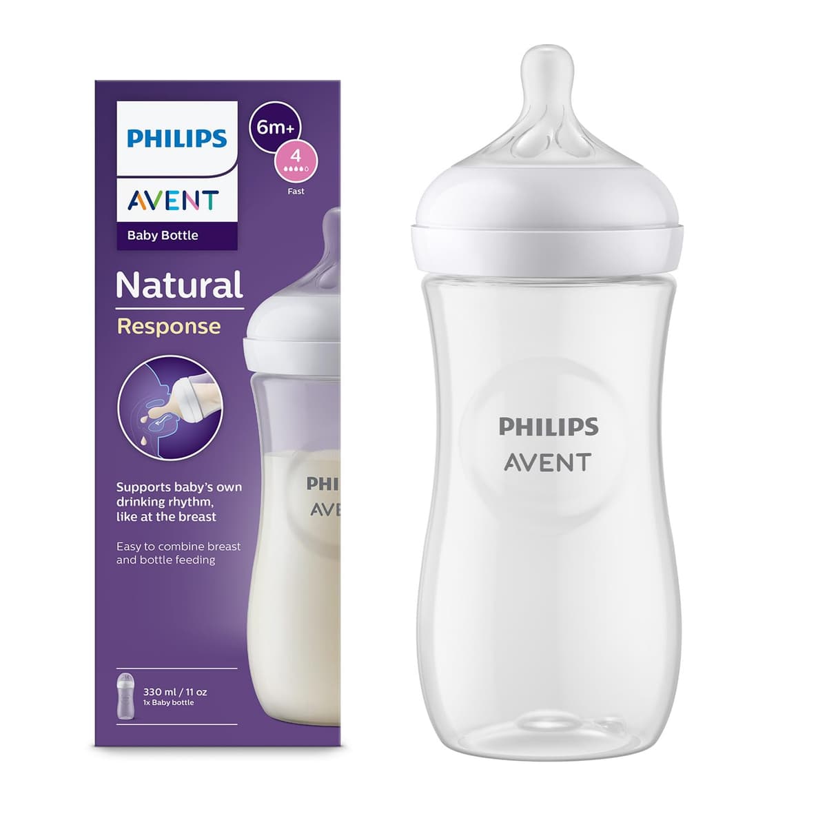 Philips Avent Biberón Natural Response: biberón para bebés recién nacidos de 260 ml, sin BPA, a partir de 3 a 6 meses modelo SCY903/01) — view 12