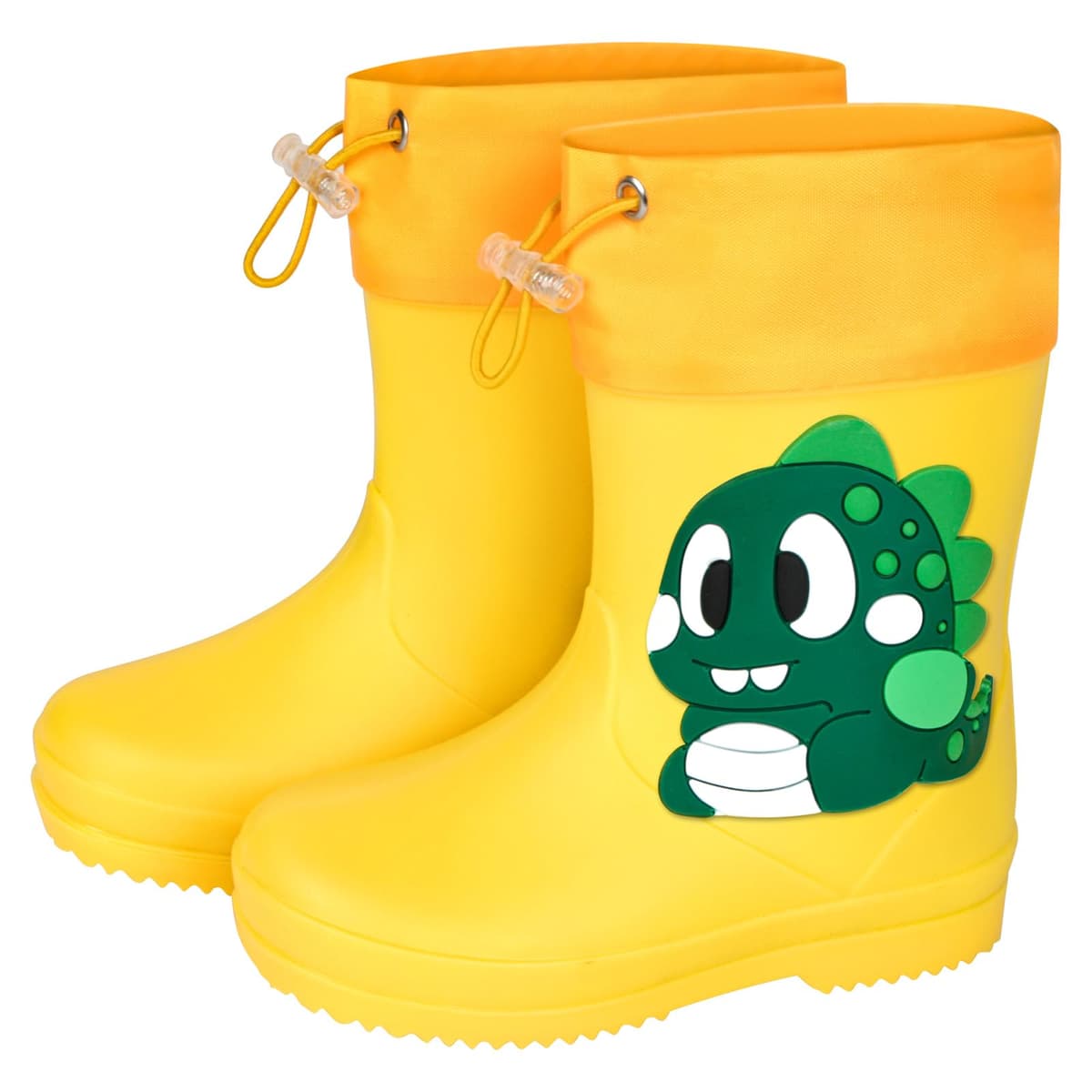 Aomig Botas de Agua Niños, Botas de Lluvia de Dinosaurio, Impermeable y Antideslizante con Cordón Ajustable en el Cuello, Bota de Agua Ligera