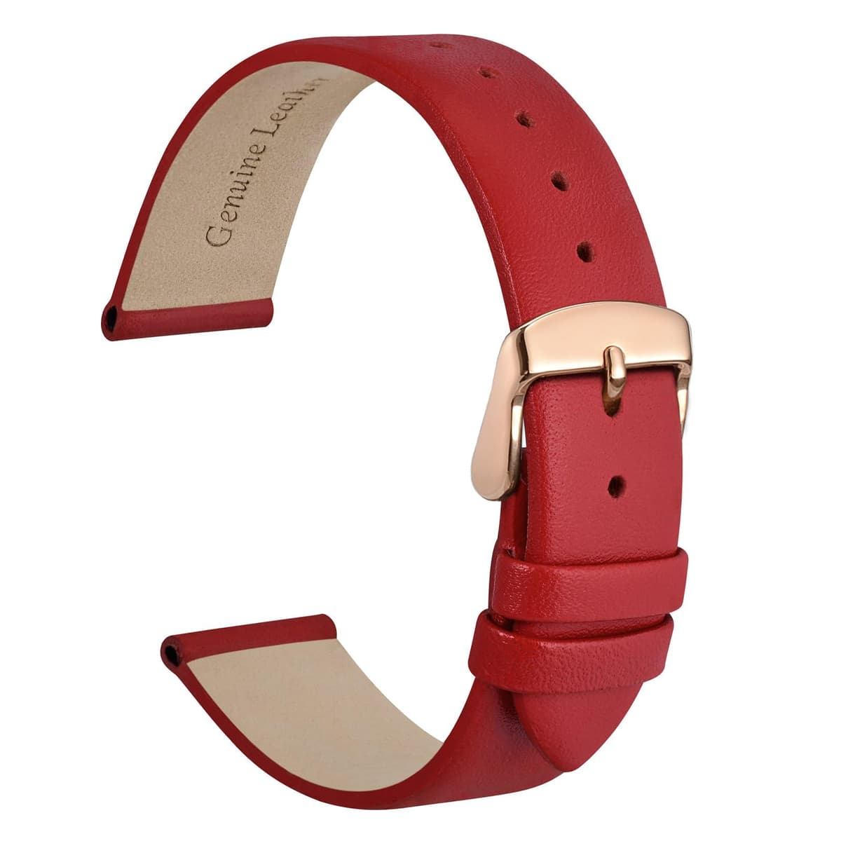 WOCCI Elegant Watch Straps, Genuine Leather Replacement Bands, Stainless Steel Buckle, 8mm 10mm 13mm 12mm 14mm 16mm 18mm 20mm 22mm — view 28