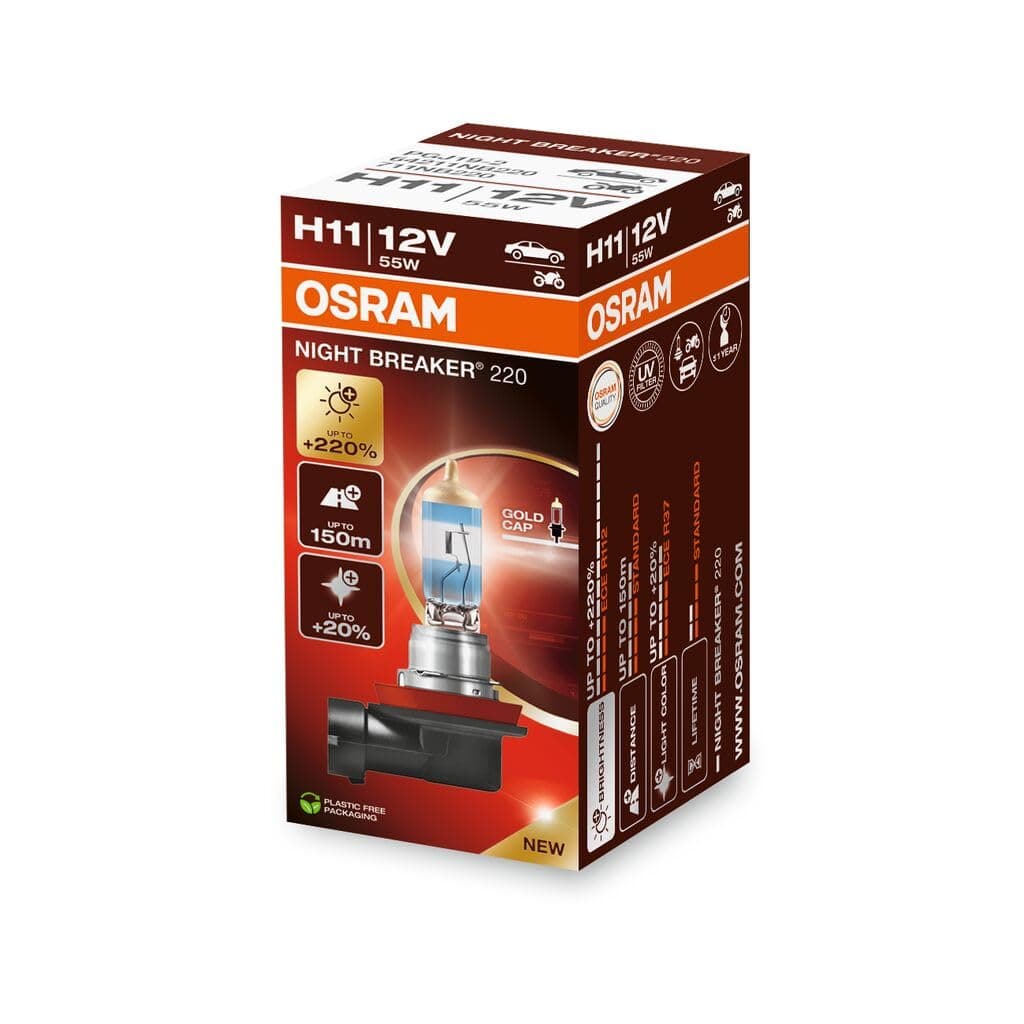 OSRAM NIGHT BREAKER 220, H4, +220% more brightness, halogen headlight lamp, 64193NB220, Folding Box (1 lamp) — view 8
