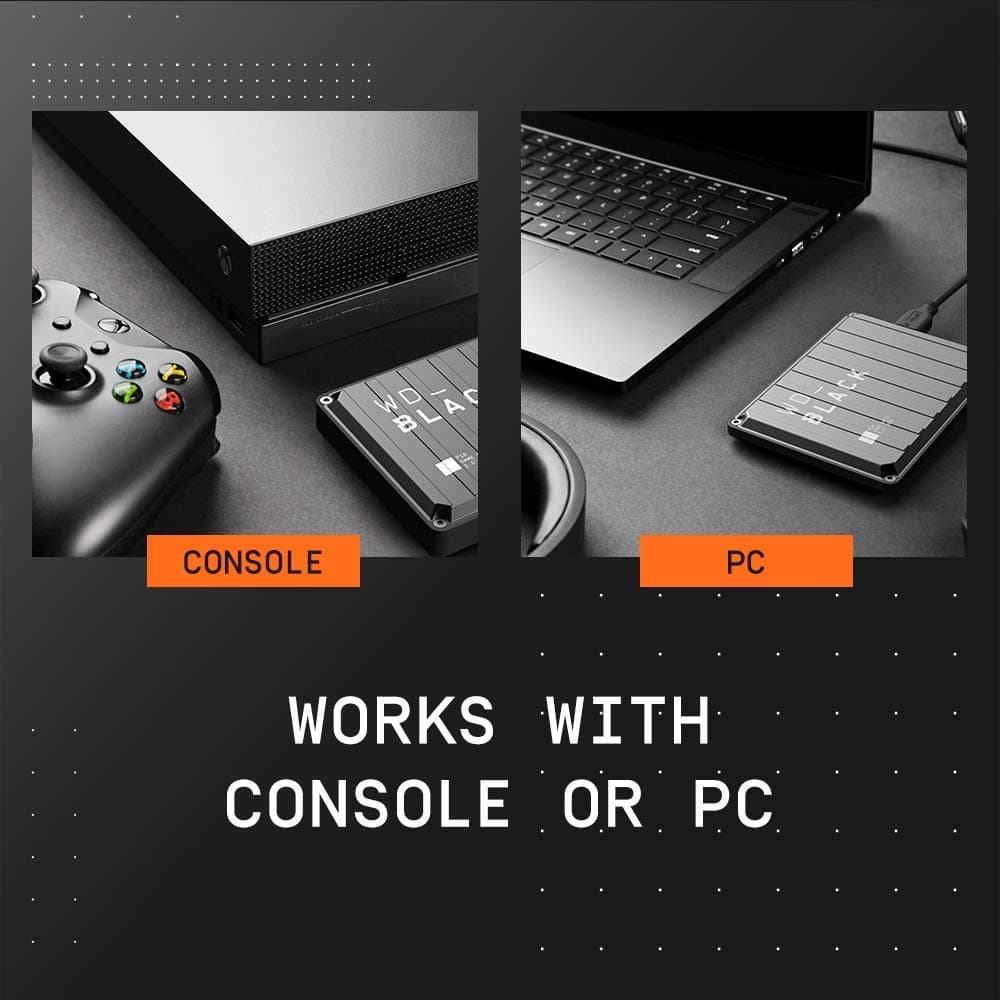 WD_BLACK P10 2TB Game Drive HDD portátil, USB 3.2 Gen 1, hasta 130 MB/s, Type-A compatible con Playstation, Xbox, PC y Mac — view 5
