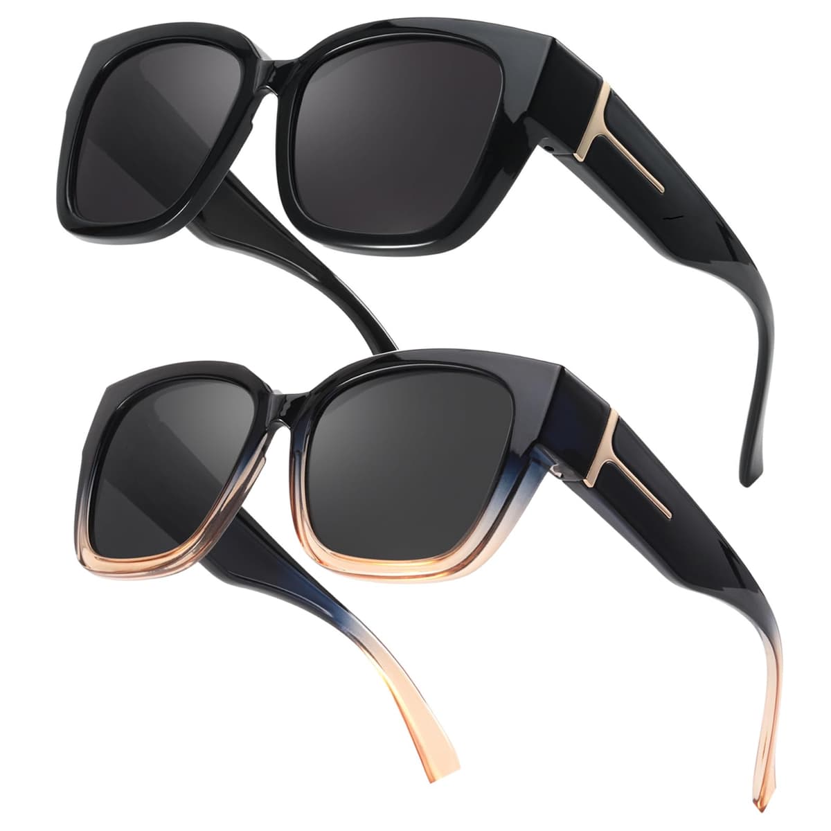 Myiaur 2 Pack Over Glasses Sunglasses for Women Polarised Oversized Frame Sun Glasses with UV400 Protection, Driving & Outdoor — view 11