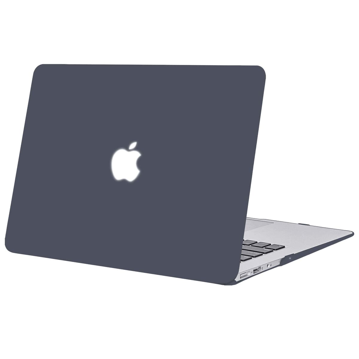 TECOOL Funda Compatible con MacBook Air 13,3 Pulgadas 2010-2017 (A1466 A1369), Carcasa de Plástico Ultrafina y Cubierta de Teclado en UE, Gris-Negro — view 3