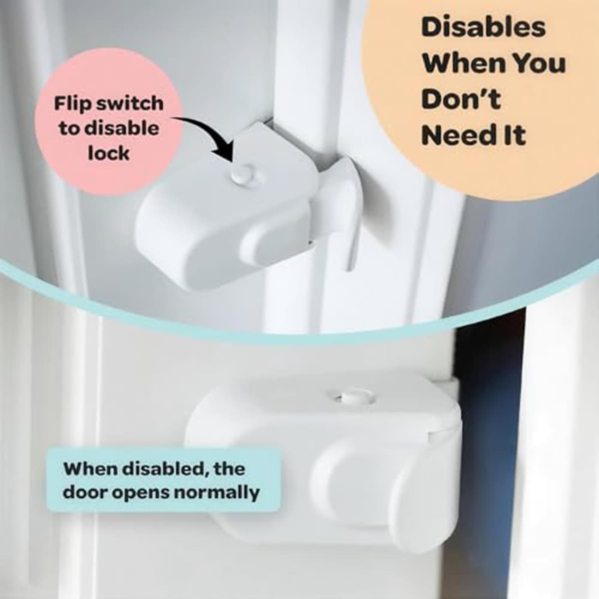 ALINUOYQ 1 PCS Hug Lock Child Proof Door Lock, Snap On Door Lock Child Can't Reach or Defeat for Kids Cats Dogs, No Tools or Adhesives Required Simple Install Safety Front Door Lock for Toddlers — view 5
