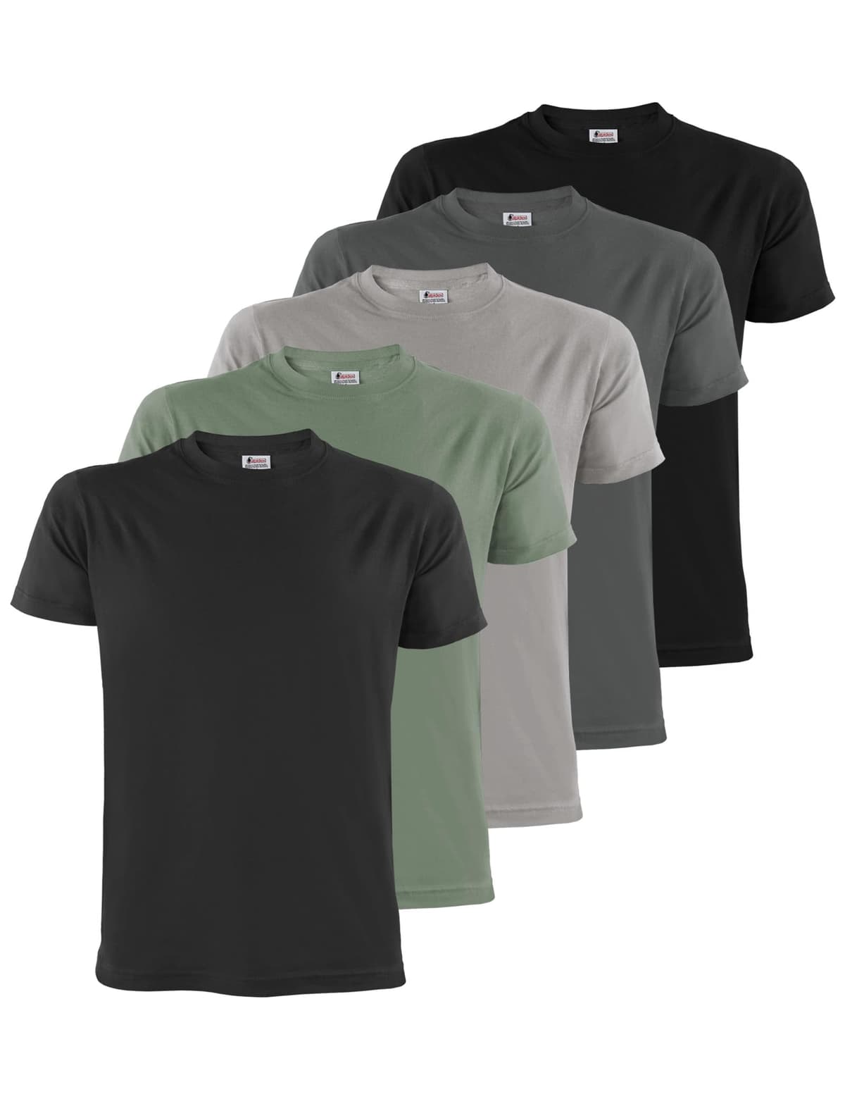ALPIDEX T-Shirt Camisetas Hombre Pack de 5 Cuello Redondo 100% Algodón Unicolor Corta Shirt Men Camisa de Manga Casual S M L XL XXL 3XL 4XL 5XL — view 10