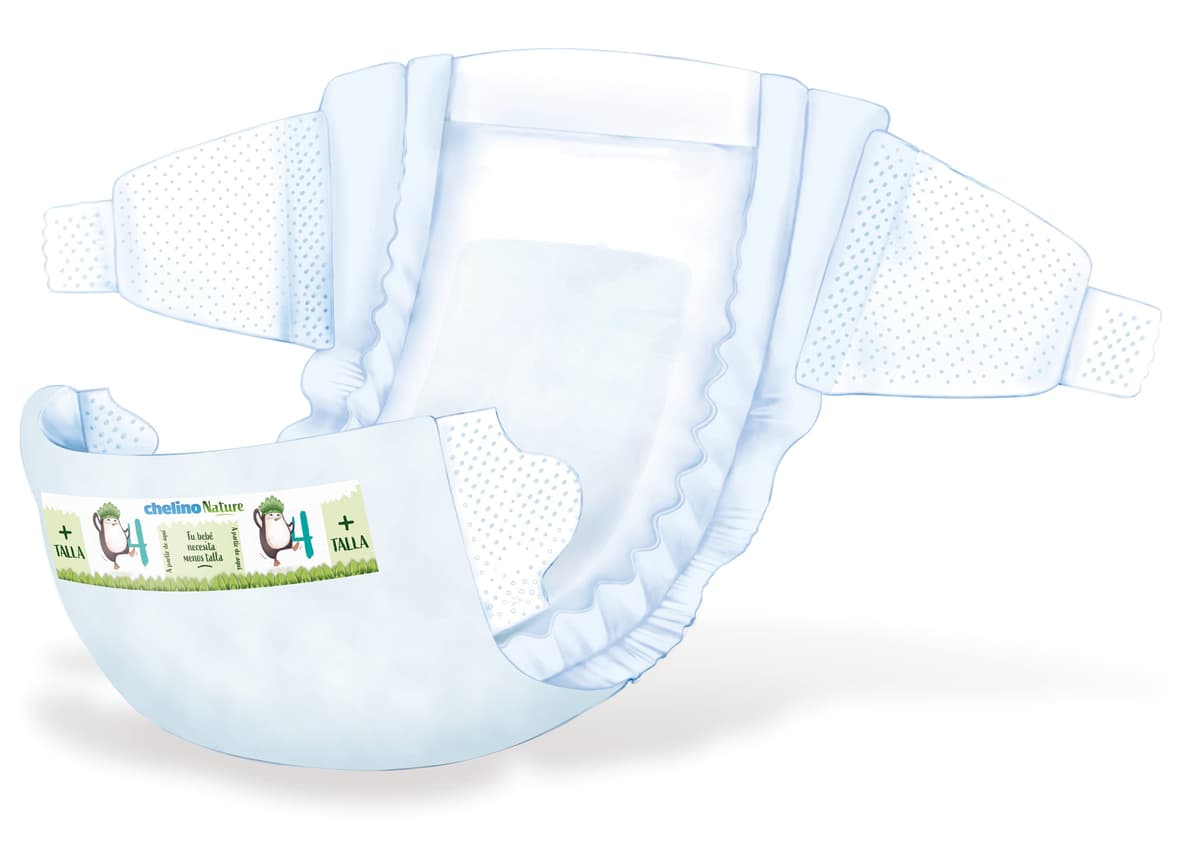 Chelino Nature Pañal Infantil Talla 4 (9-15 kg), 204 Pañales — view 3