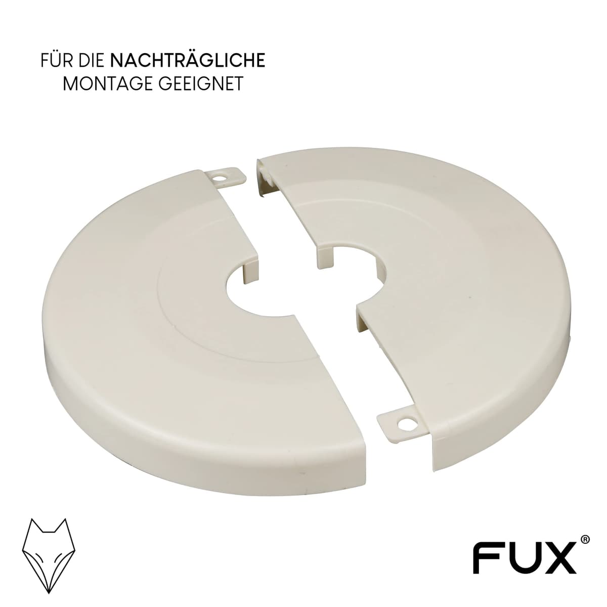2 Piezas de rosetas individuales para tuberias de calefaccion, diferentes tamaños para diámetros de tubo de 12mm a 43mm, embellecedor, cubre tubos radiador, tapa (18mm, Blanco Crema RAL 9001) — view 2