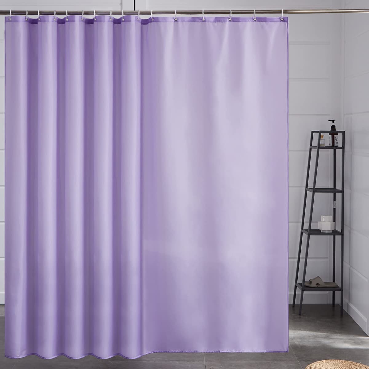 Furlinic Cortina Ducha 200x200cm Antimoho Impermeable Lavable Blanco Tela Poliéster Grandes Cortinas de Baño con 12 Aros de Cortina Ducha. — view 8