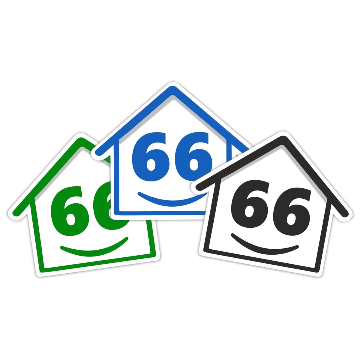 3 x Bin Numbers for Wheelie Bins, 1-99, 15cm ‘Happy House’ Colour Design Dustbin Stickers, Easy Application Stick On Number Stickers - Weatherproof Self Adhesive Vinyl – Blue, Black and Green (1) — view 41