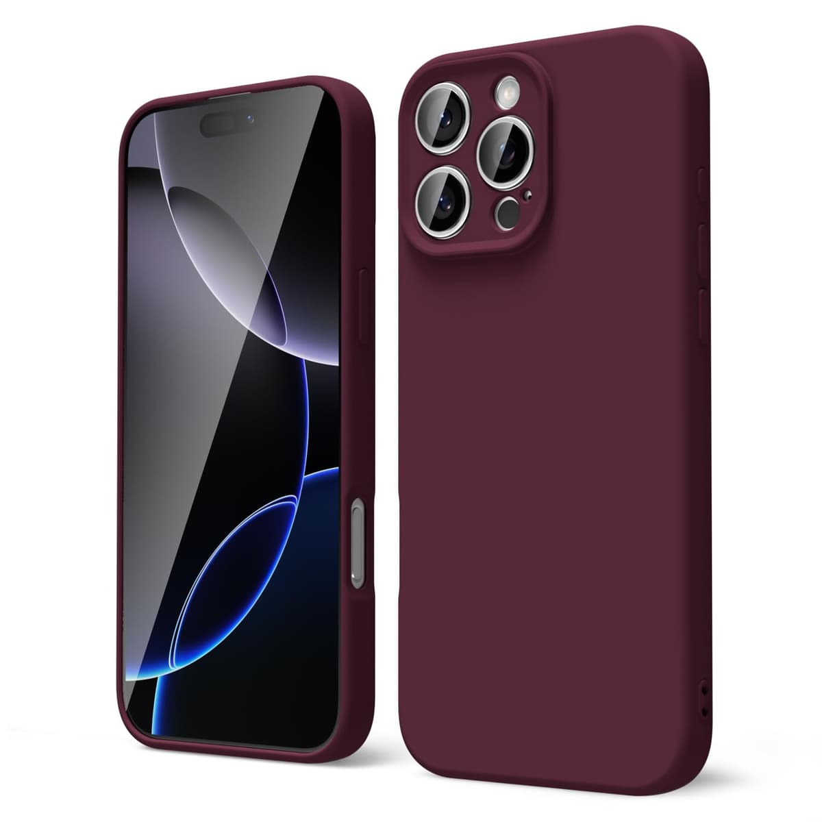 oakxco for iPhone 17 Pro Max Phone Case Liquid Silicone, Cute Thin Slim Grip Soft Rubber Gel for Women Men, Smooth Matte TPU Plain Solid Color Girly Simple Case with Camera Cover, Light Pink — view 663